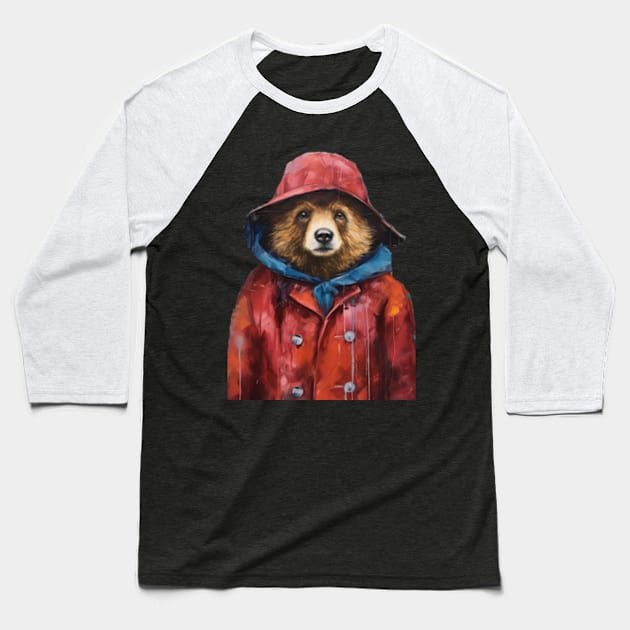 Funky Paddington Bear Baseball T-Shirt by Kit'sEmporium